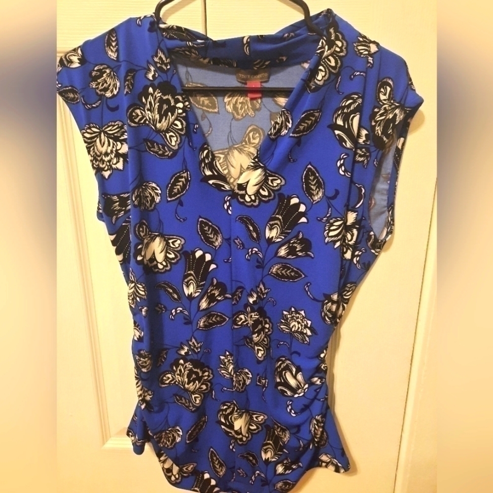 Royal Blue Floral Dress Top